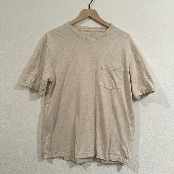 Bass American Classics Men’s Tee Size Medium 100% Cotton Cream Color - Picture 1 of 3